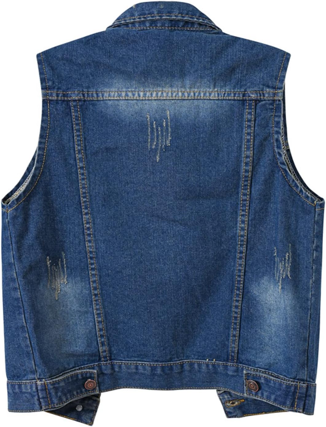 Locachy Women's Casual Denim Vest Jacket Slim Fit Sleeveless Ripped Tops - Image 2
