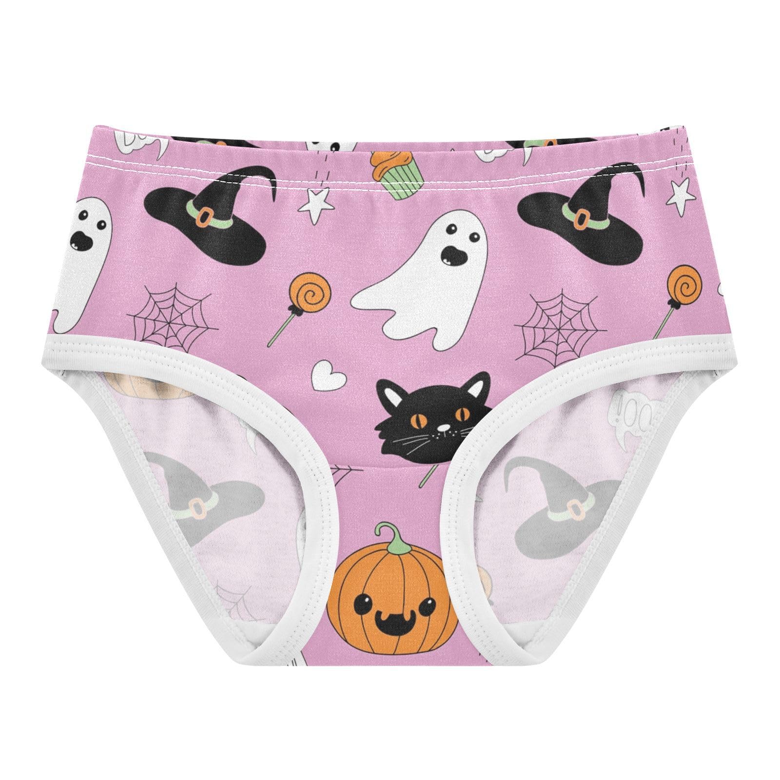 Anantty Girls Multicolor Knickers Halloween Cute Pumpkin Ghost Black Cat Briefs Underwear Cotton Underpants For Age 2-8 Toddler Kids