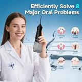 RUMFFLYE Water Flosser for Teeth Cordless Water Pick 4 Modes 12 Levels - 5