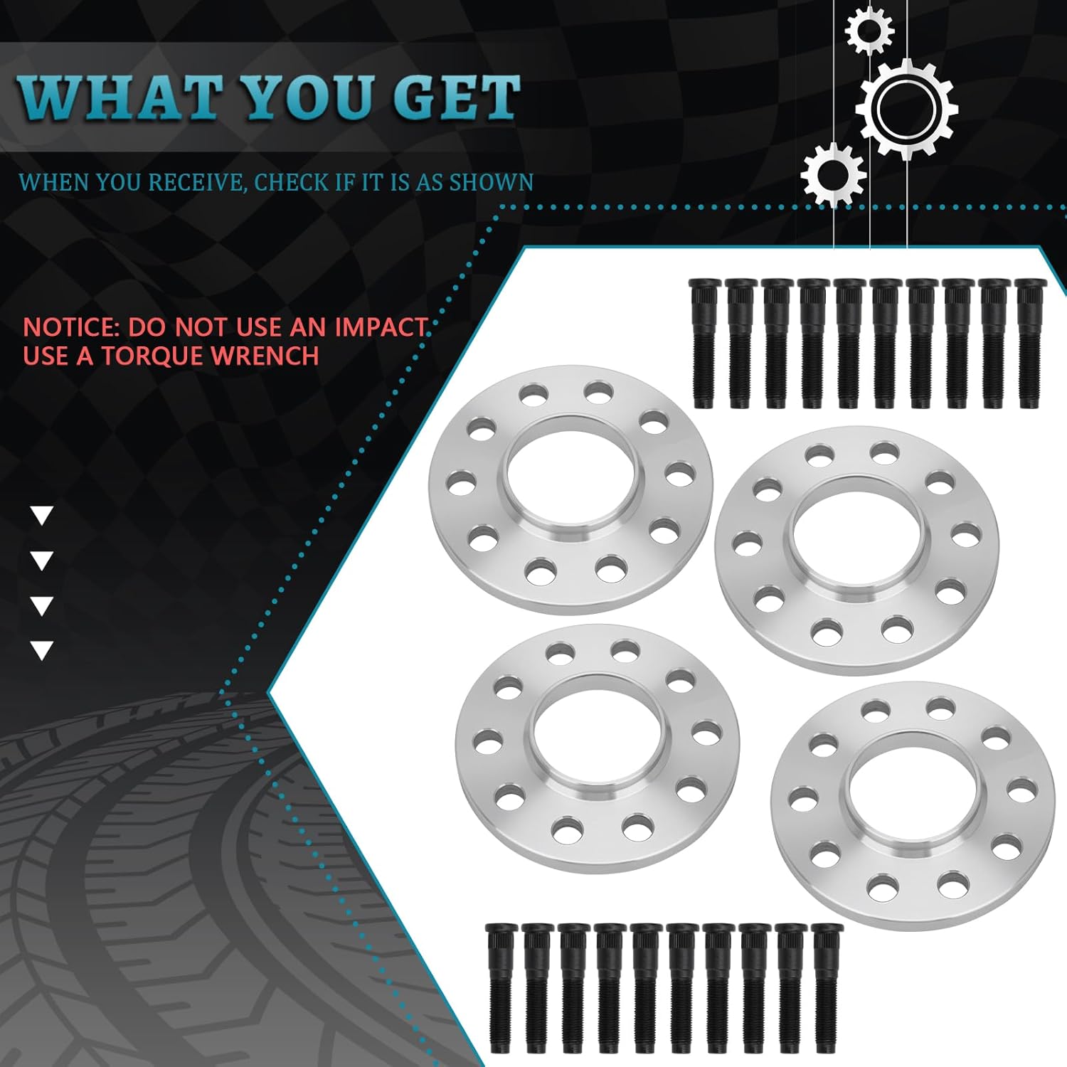IRONTEK 5x115mm to 5x115mm Wheel Spacers Compatible for Dodge 2008-23 Challenger/ 2006-23 Charger/ 2005-08 Magnum, for Chrysler 2005-23 300 Forged 12mm Thread Pitch M14x1.5 Hub Bore 71.6mm 4PCS