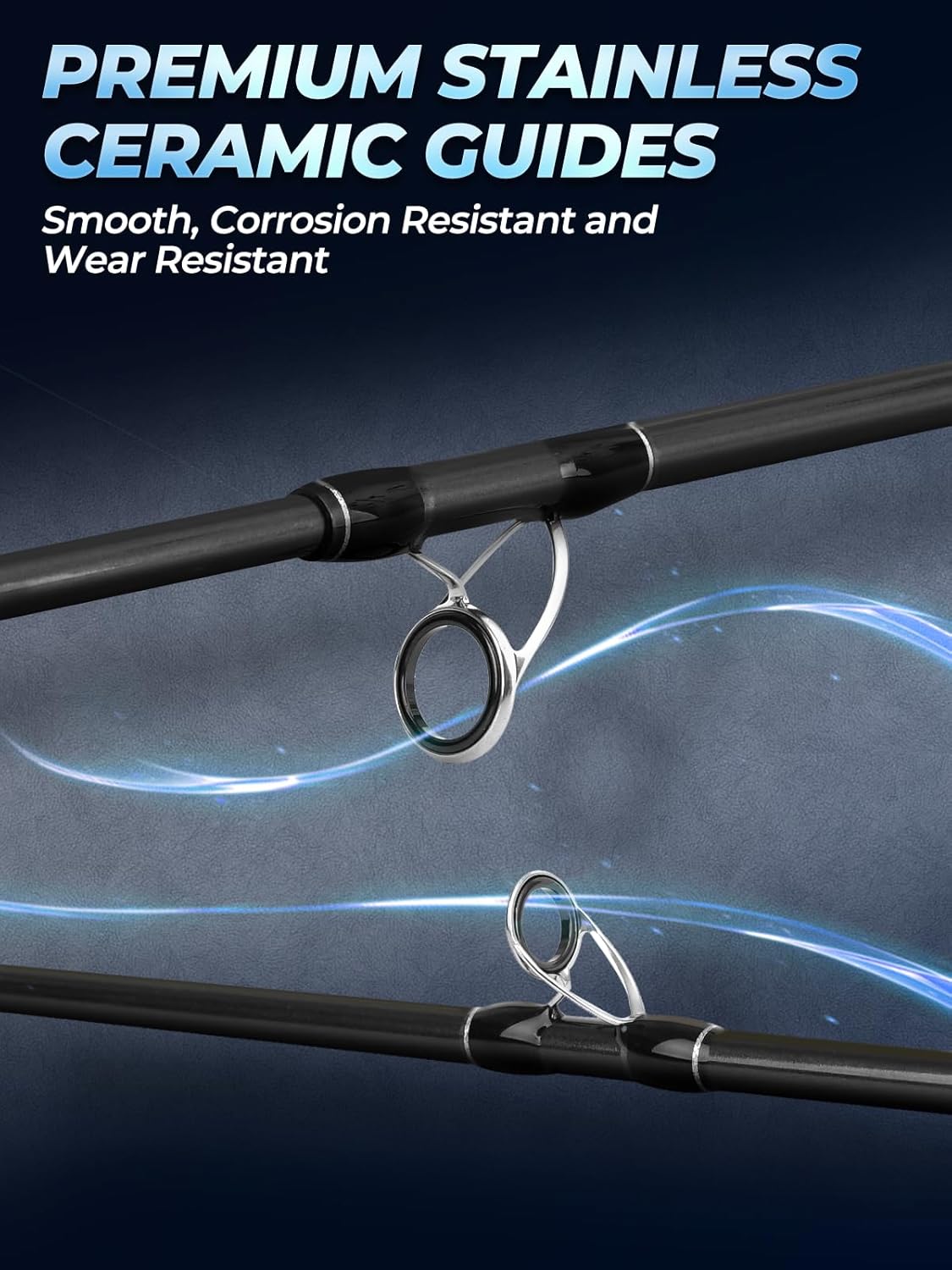 Jenseits Fishing Rods, Carbon Fiber Spinning & Casting Poles, Saltwater Resistant Guides, 6'/7'/8'/9'/10'/12'-Portable 2/3/4/-Piece & Telescopic Designs, Cork/EVA Grip for Bass Trout Inshore & Surf