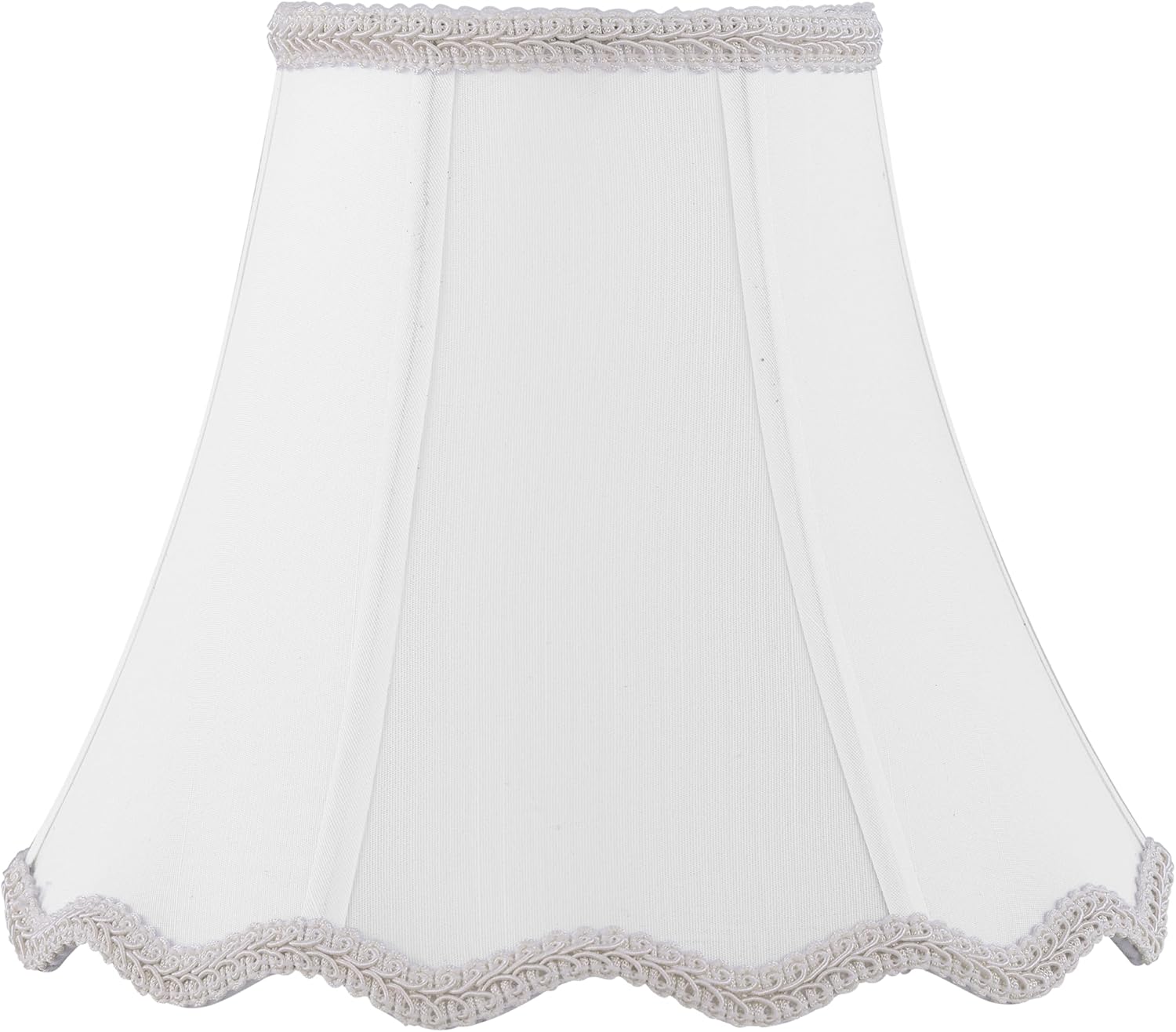 Aspen Creative 30337,Handsewn Scallop Dome Traditional Spider Lamp Shade in Off-White Faux Silk, 5" Top x 10-3/8" Bottom x 8-1/4"Slant.