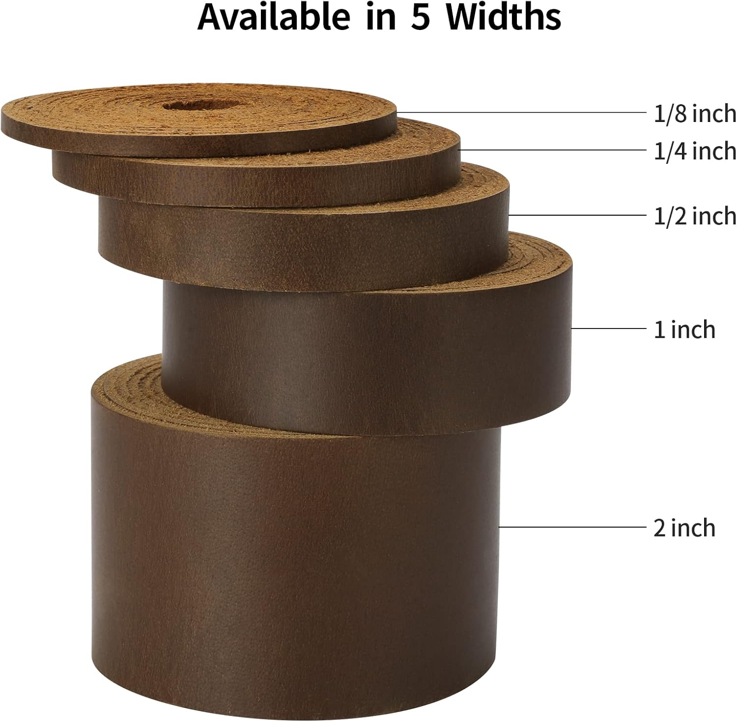 Ringsun 2 Inches Wide Flat Leather Straps for Crafts, Full Grain Leather Strips for Crafts, Tooling (2mm Thick 72.5 Inches Long Dark Brown) - Image 4