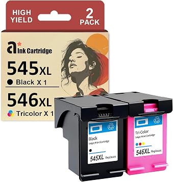 PG-545XL CL-546XL Ink Cartridges Combo Pack Replacement for Canon PG-545 CL-546 XL Ink Cartridge Compatible for Canon Pixma IP2850 MG2450 MG2550 MG2550S MG2555S MG2950 Printers, 2 Pack