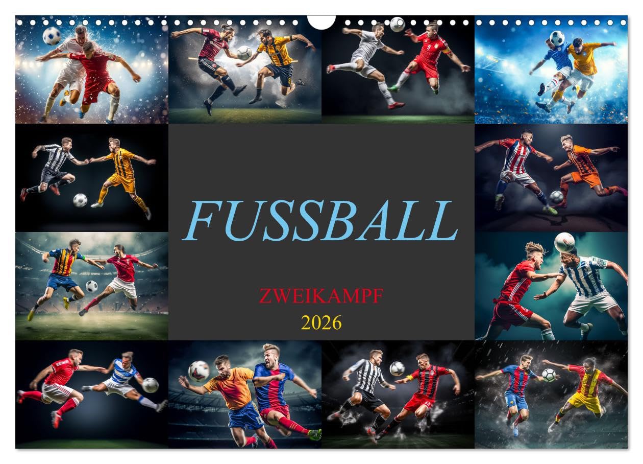 Soccer - duel UK-Version (Wall Calendar 2026 DIN A3 Landscape), CALVENDO 12 Month Wall Calendar โ image 1