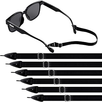 Oudain 6 Pack Kids Glasses Strap Adjustable Sunglasses Lanyard Eyeglass Holder Strap Around Neck Eyeglass Band for Sports(Black)