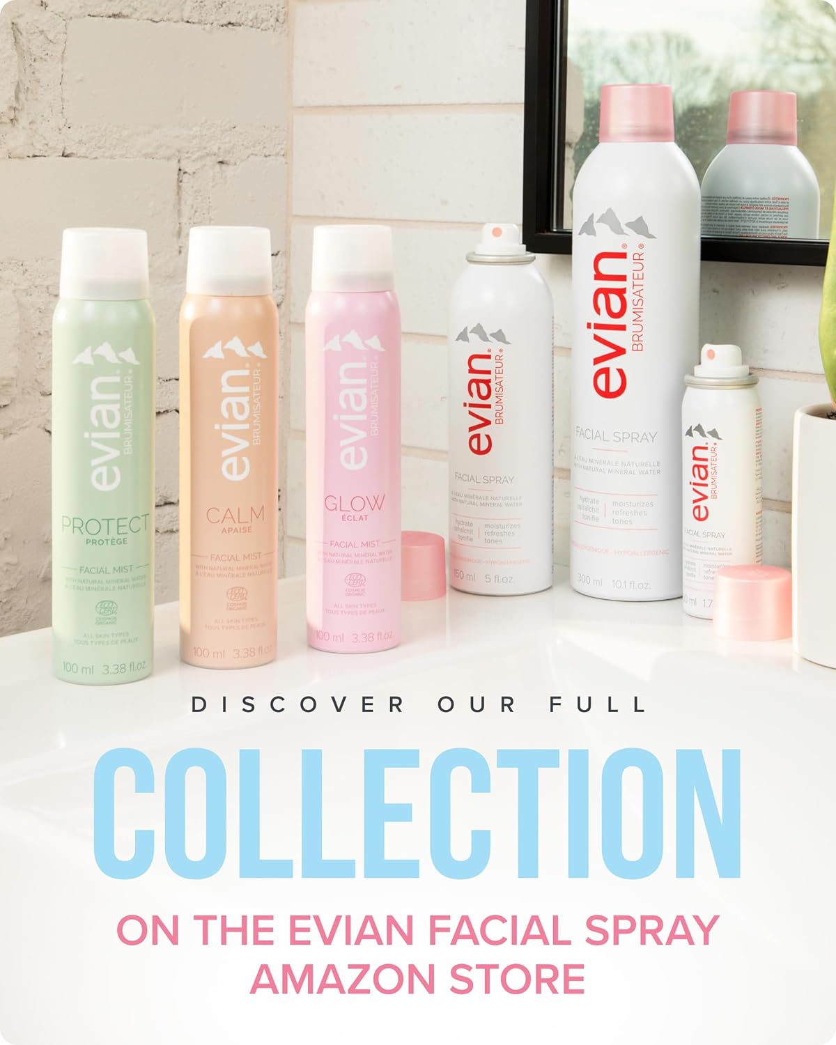 Evian Facial Spray 24/7 Kit - Hydrating Mineral Water Mist for Face & Skin - Refreshes Makeup, Sets, & Tones - Travel-Friendly Sizes for Daily Moisture Boost - Image 7