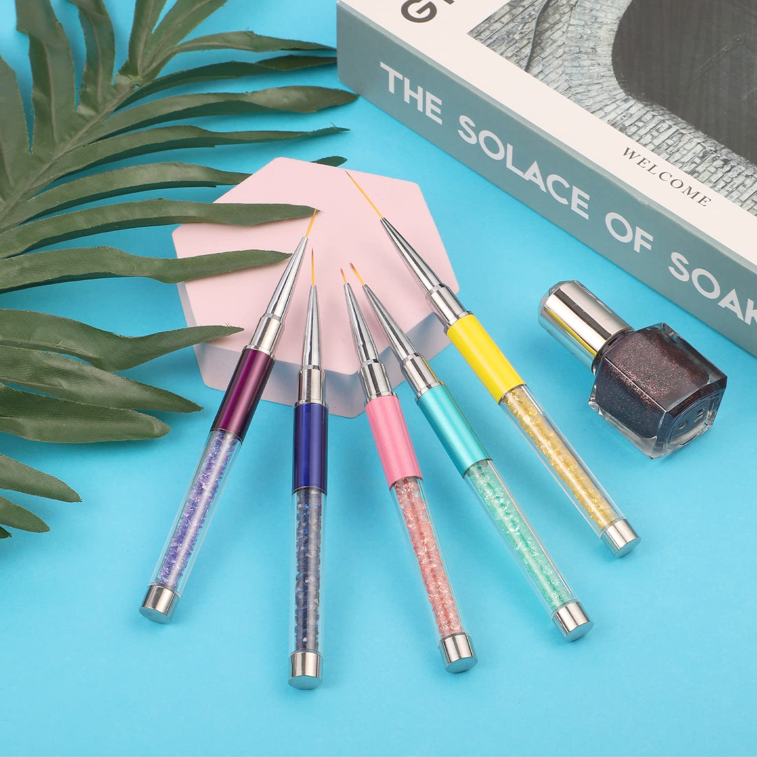 Yuanchu Nailart Pinsel Set – 10 Stück In 5 Größen (4-25 Mm) Für Gelnägel, Linien & Details