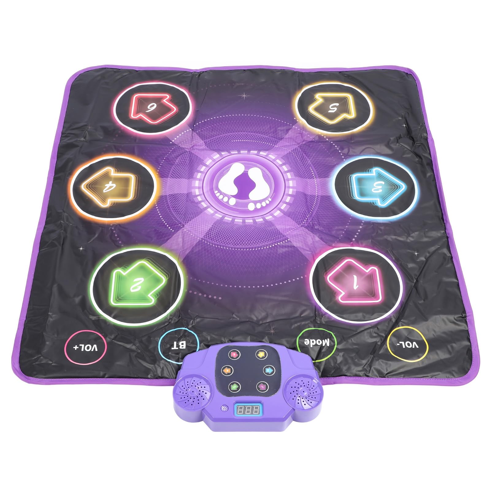 Alomejor Tappetino da Ballo Illuminato per Bambini, con Musica Bluetooth Senza Fili, Volume Regolabile, Tappetino da Gioco Antiscivolo per Feste in Casa All'aperto