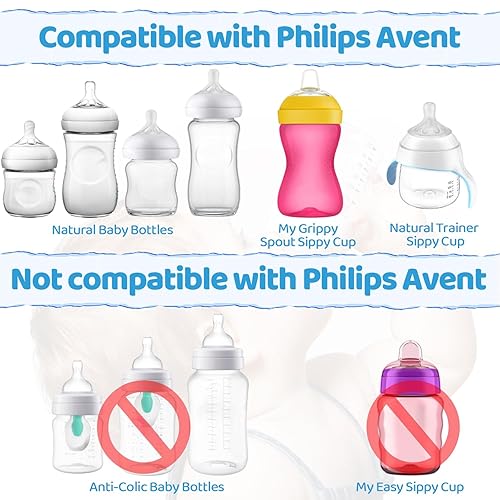 Miniatura 3 de Kit de conversión de taza de popote para biberones naturales Philips Avent, kit de transición para niños pequeños con 4 pezones de popote suave, 2
