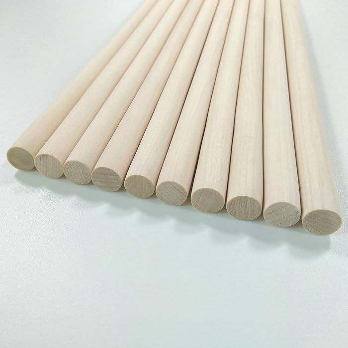 Buy 1/2 x 12 Inch, Wooden Dowel Rods, Unfinished Wood Round Sticks for