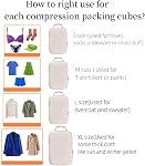 Packing Cubes,Compression Packing Cubes Travel Organizer,Travel Essentials Luggage Organizer Bag with Shoe Bag,Compressible Travel Organizer for Suitcase (Beige 4)