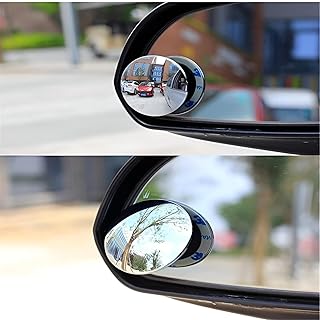 HD Rearview Mirror - Frameless Convex 2-inch Circular Glass for Enhanced Vision, Set of 2 for Vehicles, Trucks, and Buses
