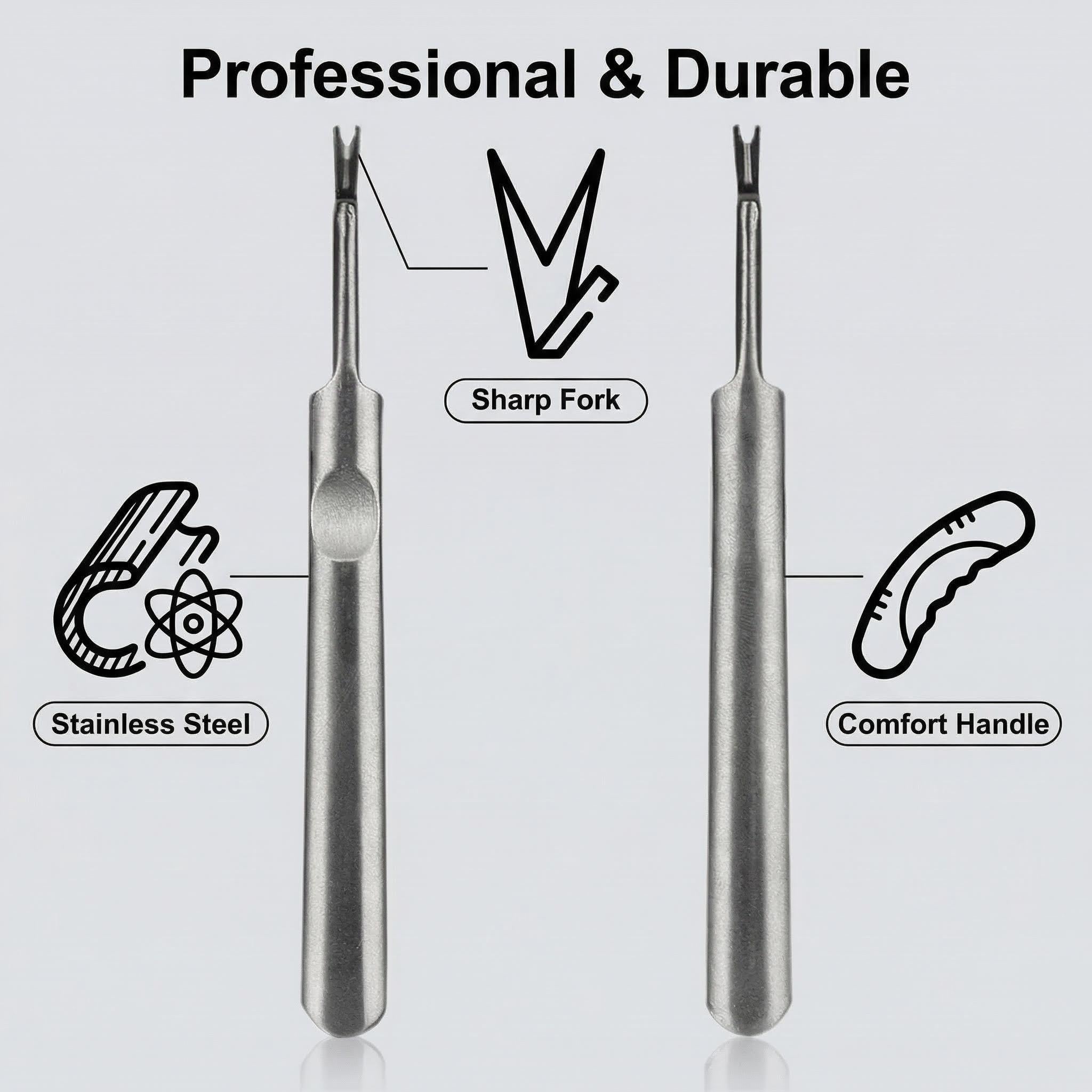 Empujador de cutículas profesional de acero inoxidable. Herramienta de manicura para adultos