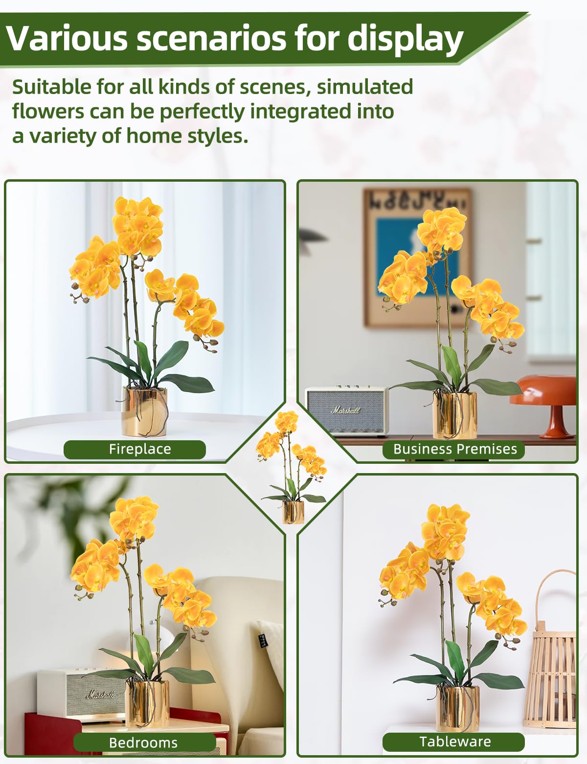 Künstliche Orchidee Blumen Set Fake Phalaenopsis Blume Faux Schmetterling Orchidee Real Touch Orchidee für Hochzeit Home Office Party Hotel Yard Dekoration Restaurant