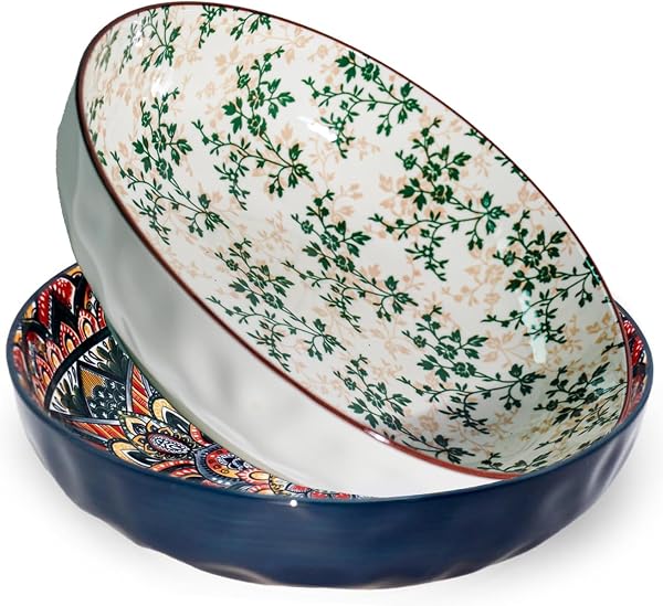 Bohemian Style Large Porcelain Dishes 75 Oz