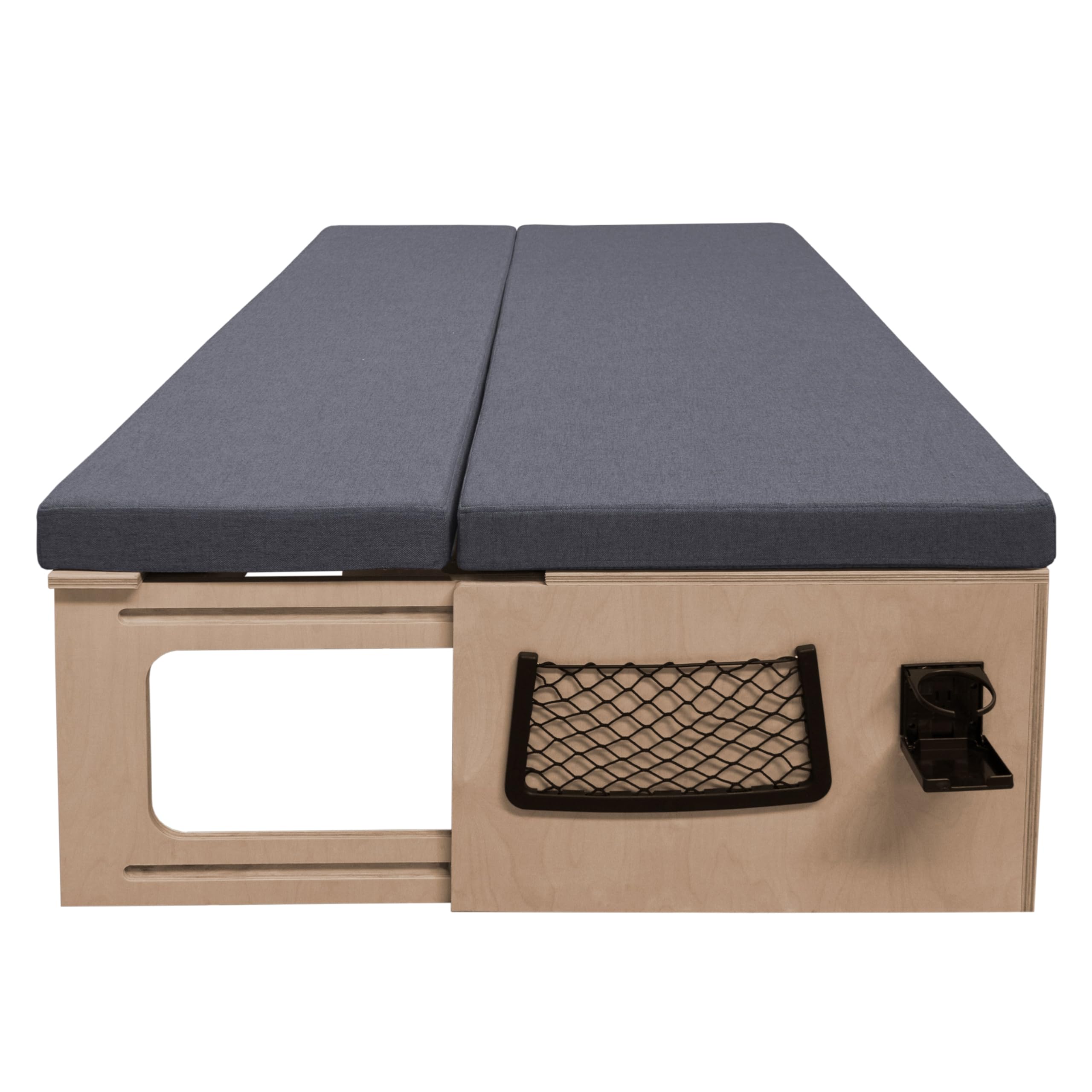 Divano letto scorrevole per camper e cuscini estraibili Panchina con extra spazio Reti portaoggetti sotto i sedili Portabicchieri Materasso spesso 8 cm Coperture lavabili Kit di fissaggio
