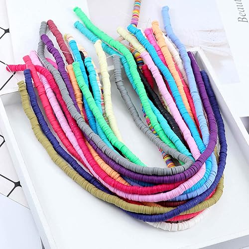 Miniatura 6 de Aproximadamente 380-400 cuentas de arcilla de 0.39 pulgadas (0.315in), cuentas espaciadoras redondas de arcilla polimérica rosadas, hechas a mano,