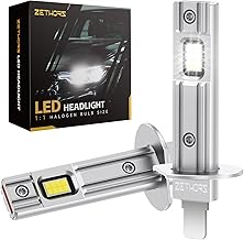 Zethors Lampadina H1 LED Auto,16000LM 60W 400% più Luminoso Mini Fari LED H1 Canbus Kit di Conversione,Senza Ventola,Non Polarità,Plug and Play,Sostituzione Alogena H1,Alta Luce Anabbagliante,2PCS