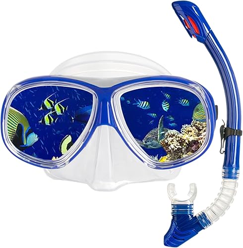Equipo de esnórquel miope, juego de esnórquel seco para jóvenes adultos, máscara de buceo antivaho miope y esnórquel de silicona con parte superior