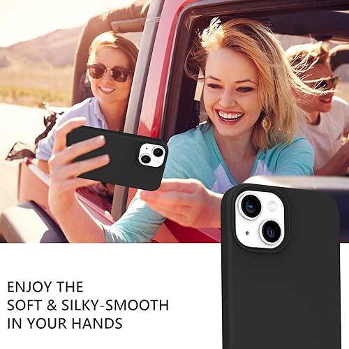 Miniatura 7 de GUAGUA Funda compatible con iPhone 13 de 6.1 pulgadas, silicona líquida de gel suave, delgada, forro de microfibra delgada, textura de cojín, funda