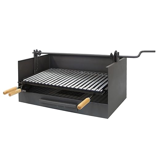 Imex El Zorro 71519 - Cajón Para Barbacoa Con Elevador Y Parrilla De Inox, 72 X 40 X 33 Cm