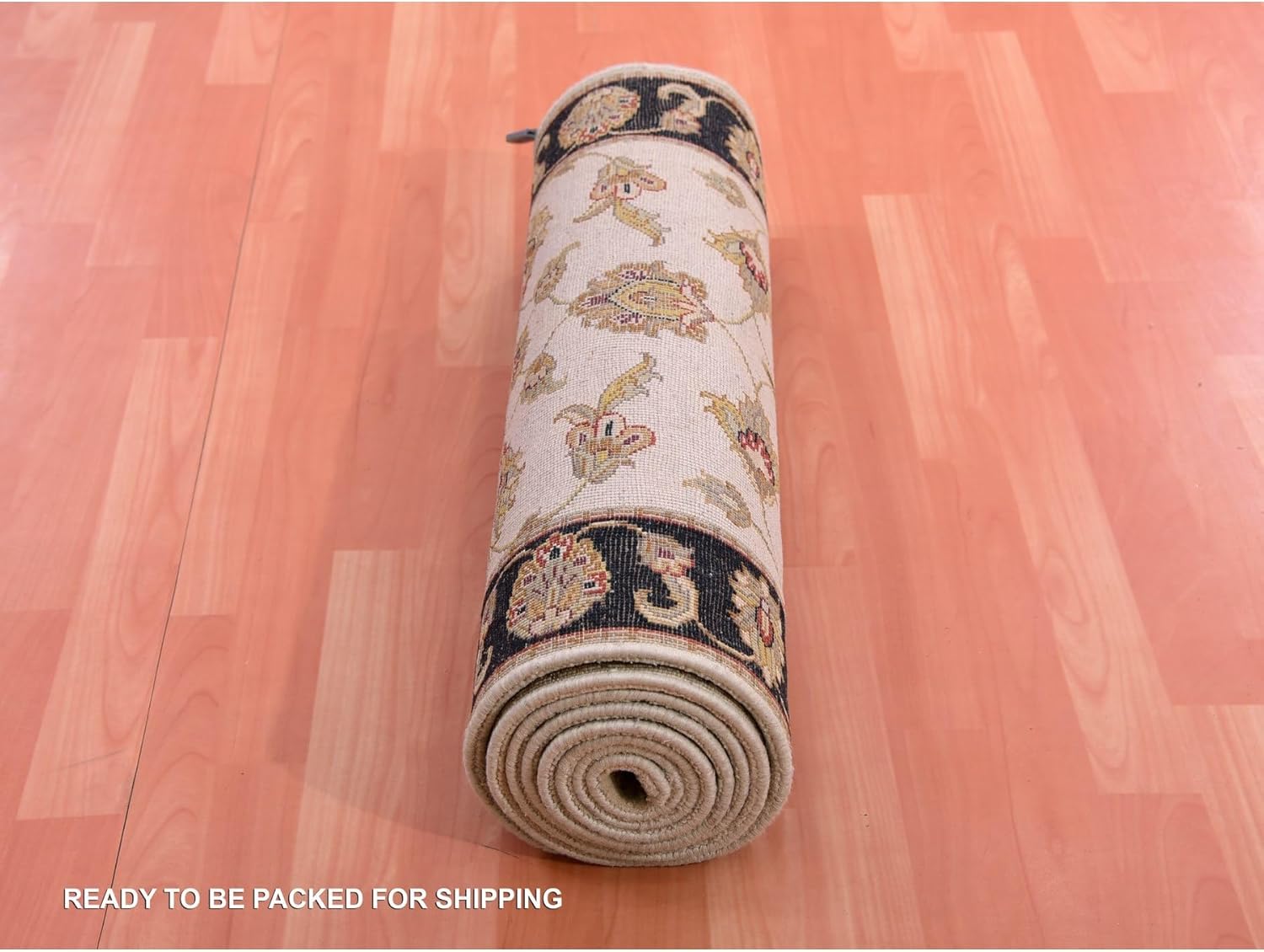 Ivory Rajasthan Wool and Silk Leaf Design Thick and Plush Hand Knotted Runner Rug (2'5"x10'1")