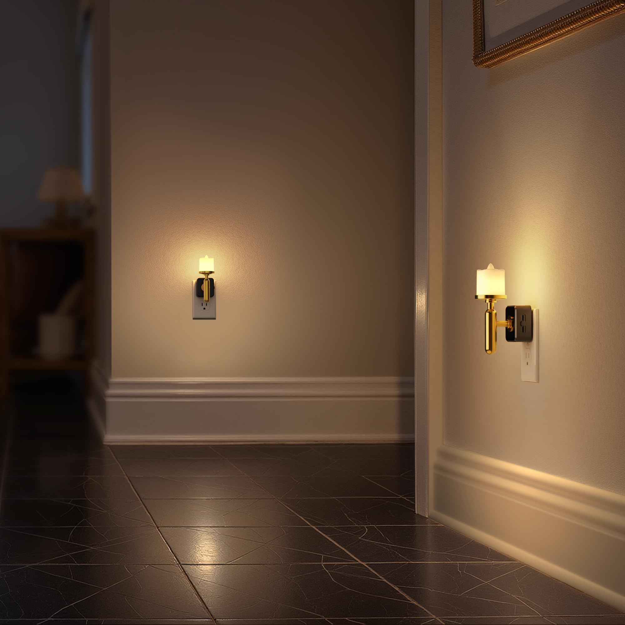 Briignite Luz nocturna sin llama, luces nocturnas enchufables en la pared, luz nocturna LED con sensor de luz, luz nocturna regulable de 0 a 100 lúmenes, luz nocturna blanca suave de 3000 K para baño