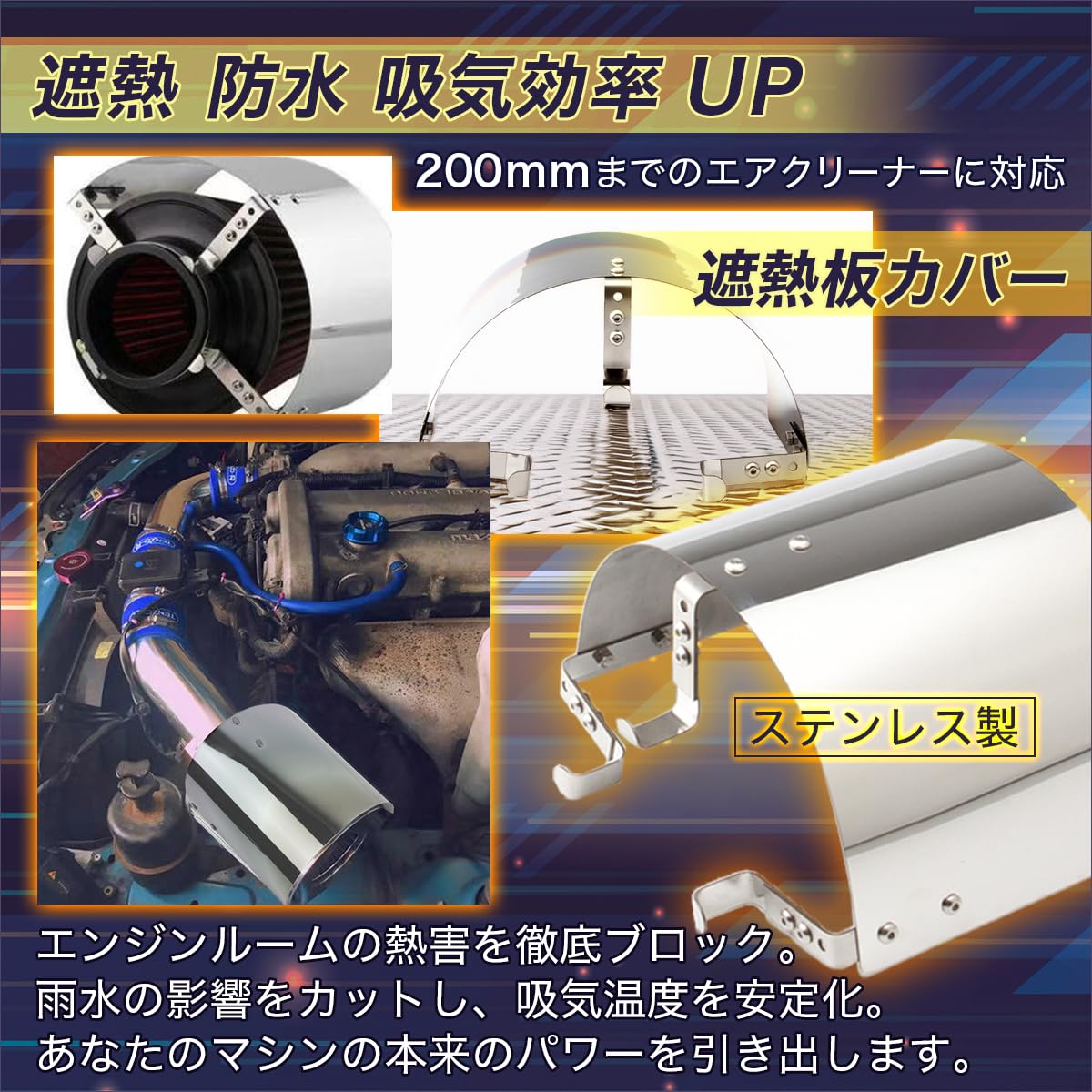 Amazon | SALUDABLE エアクリーナー エアダクト 遮熱板 カバー ダクト