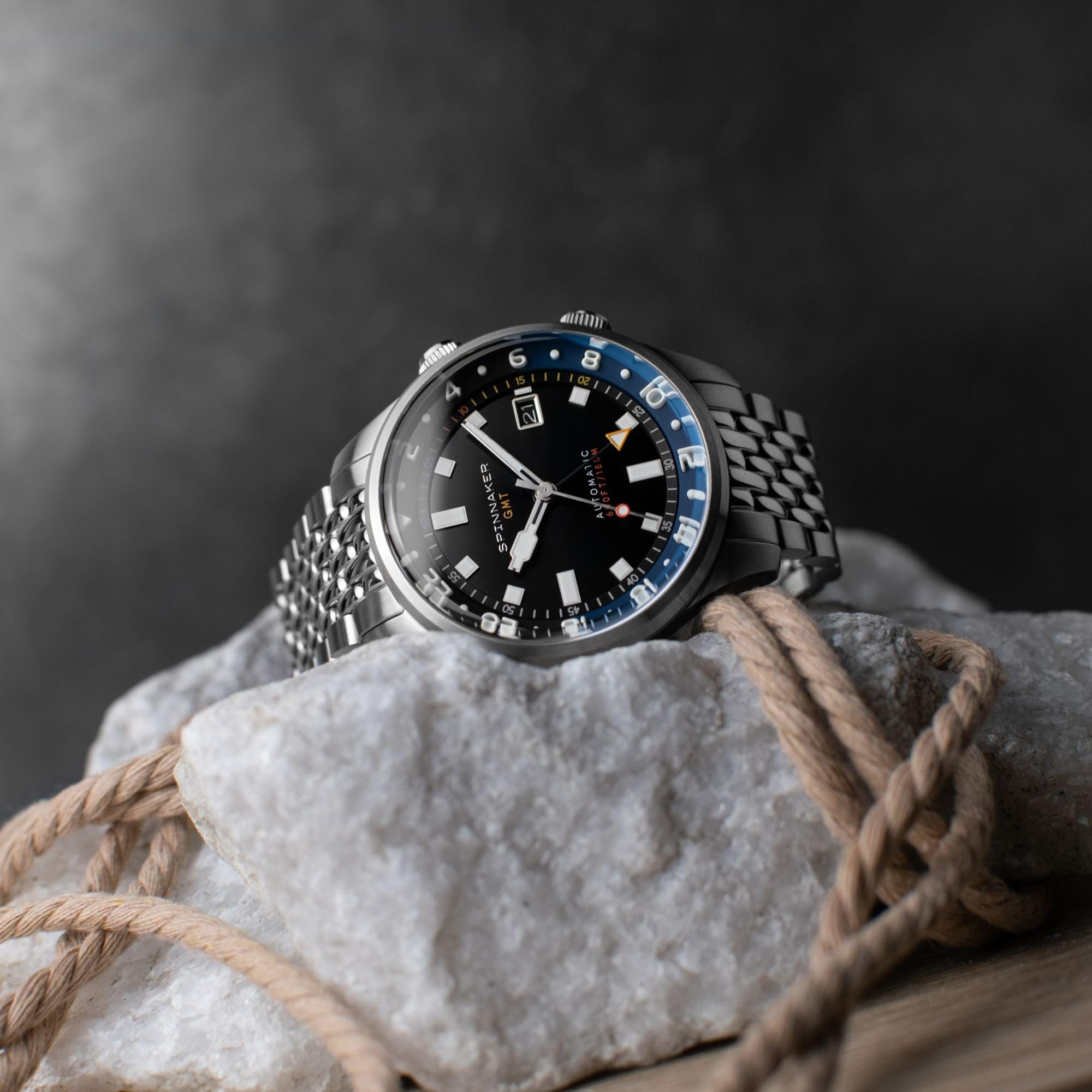 Spinnaker Bradner GMT SP-5121 - Orologio automatico da uomo, 42 mm, con cinturino in acciaio inox massiccio