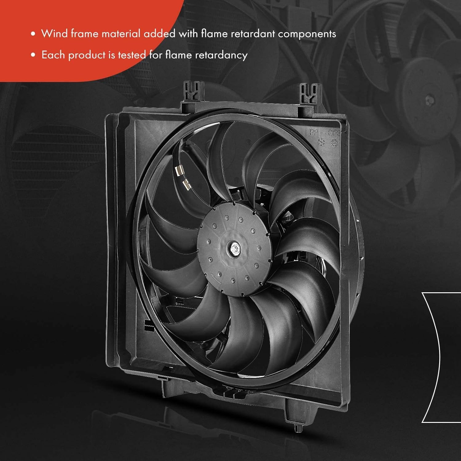 A-Premium Right A/C Condenser Fan Assembly Compatible with Select Subaru Models - Forester 2014-2018, WRX 2015-2021 - Replace# 73310SG000