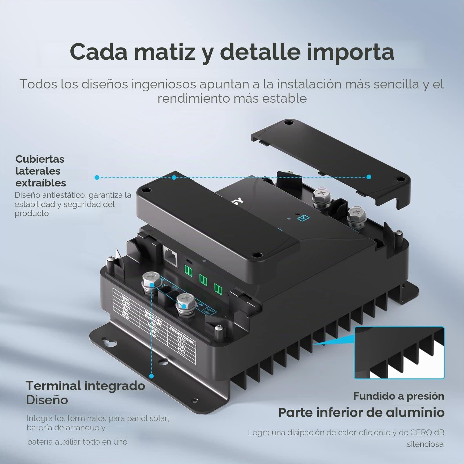 Renogy 12V Cargador de Batería DC-DC 50A 12V Cargador Batería con MPPT para Batería AGM, de Gel, Inundada y de Litio