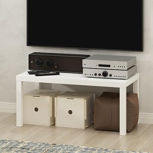 Furinno Soporte de TV simplista, centro de entretenimiento moderno, mesa de TV triple gruesa, consola de TV para TV de hasta 40 pulgadas, para sala