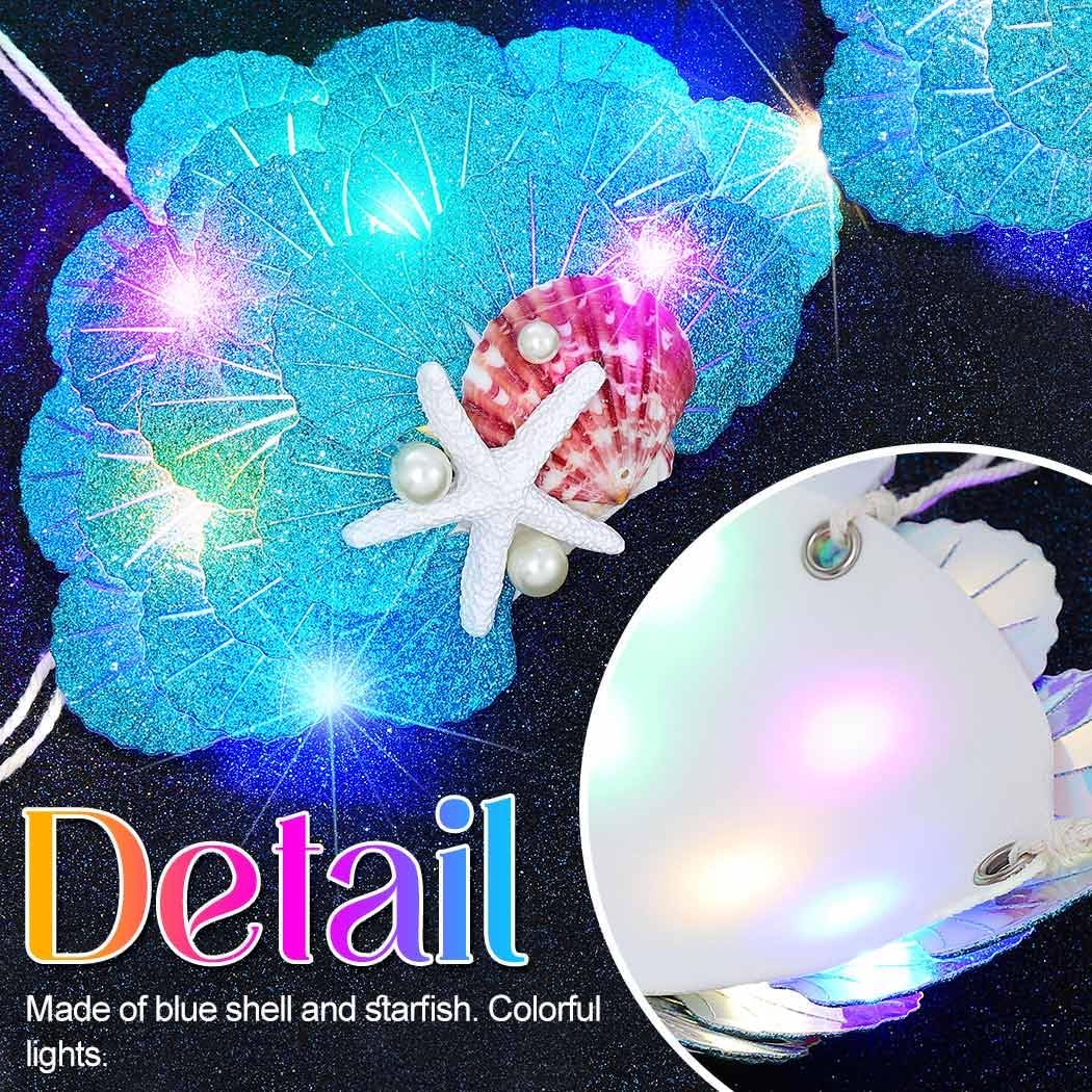 GORAIS Mermaid Shell Bra Top Light Up Beach Costume Tops for Women
