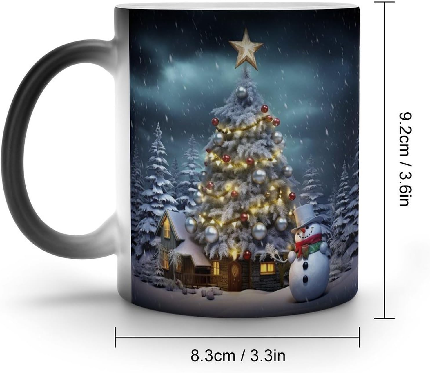 Color Changing Cups,Christmas Tree Printed 11 Oz Ceramic Cups for Birthday Men Women