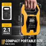 CARSUN AC/DC Gonfleur de pneus Portable Air Compresseur, double puissance pour la maison 110V AC et de voiture 12V DC Air Pompe avec jauge de pression, arrêt automatique, pompe à pneus pour moto de voiture et autres pneumatiques
