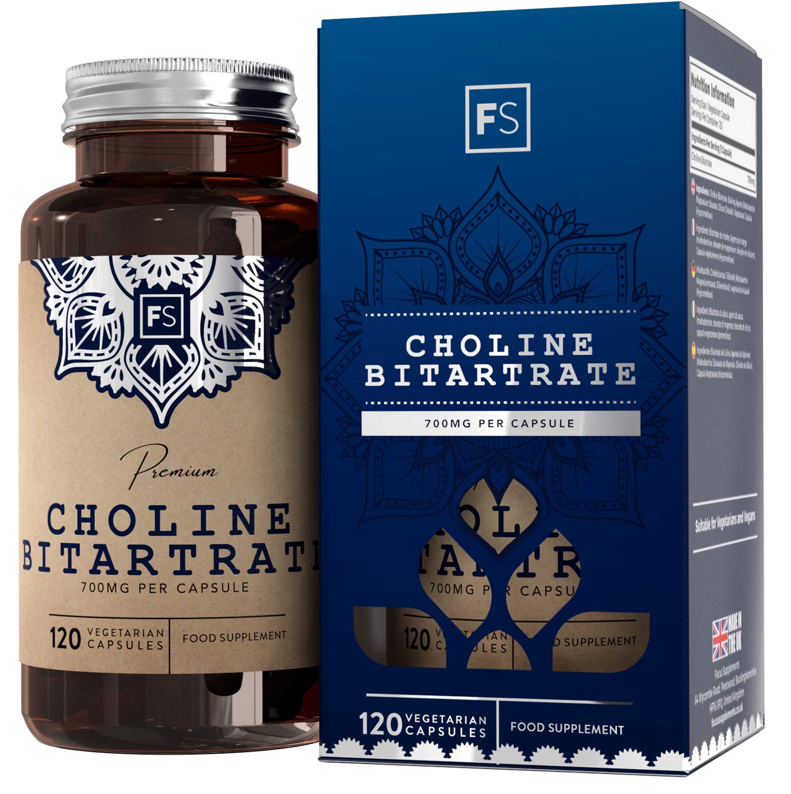 Buy FS Choline Bitartrate 120 Choline s High Strength 700mg Choline Bitartrate per Serving