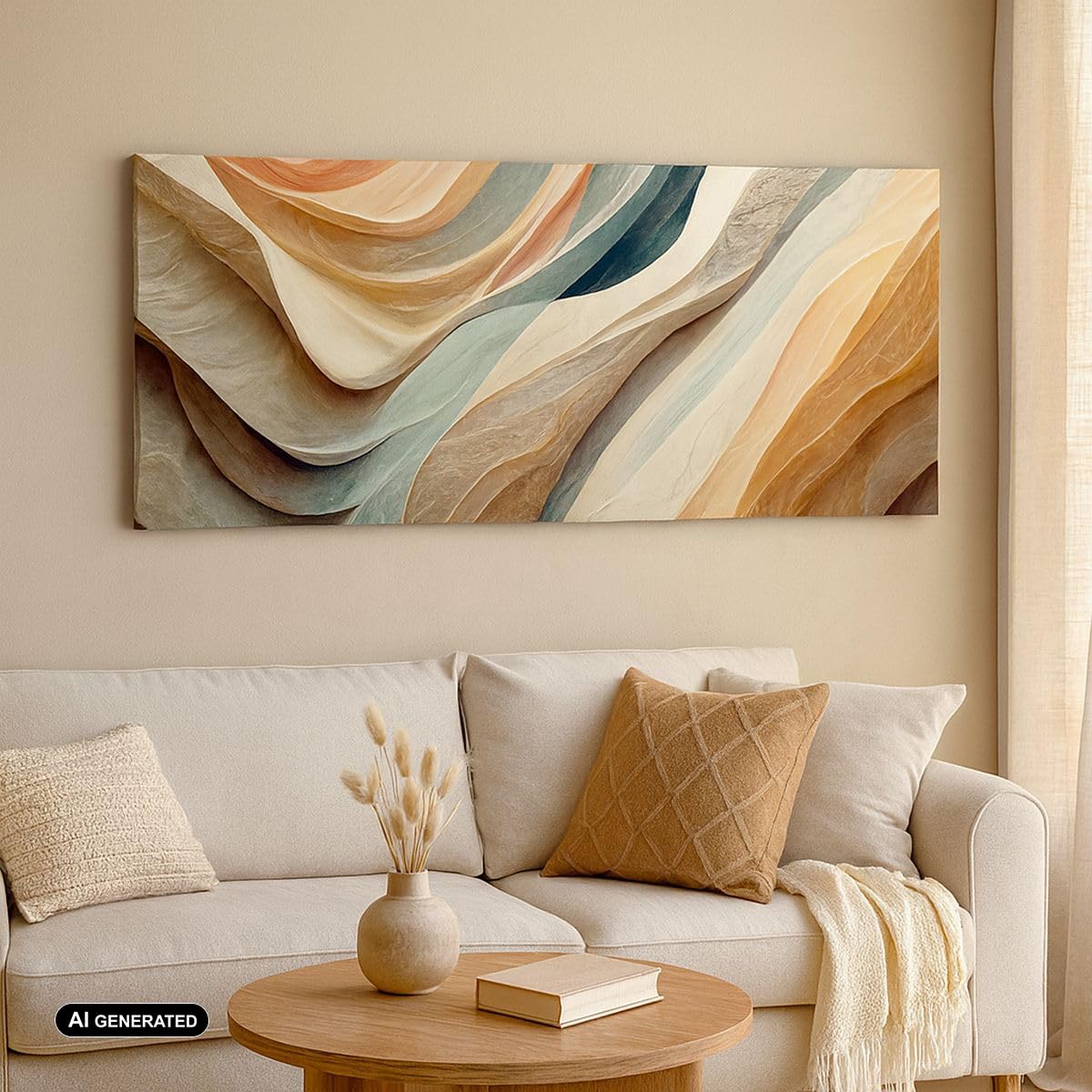 Quadri Moderni su Tela 120x50 cm Stampe da Parete Astratto Pastello - 5696 | Struttura Modello Luminoso Quadro Decorativo 1 pezzo Soggiorno Camera da Letto Arte da Parete Decorazione da Parete ARTTOR