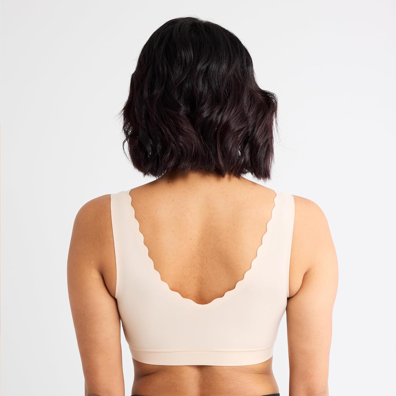 Floatley Cozy Scalloped Bra Comfort Wirefree Full Coverage Seamless Bra with Embedded Pad for Women - Image 3