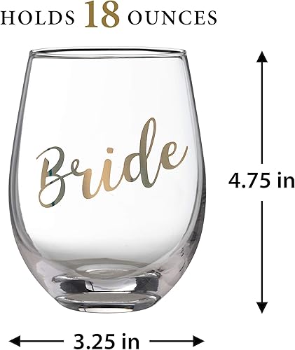 Miniatura 5 de Lillian Rose Copa de vino sin tallo de dama de honor dorada