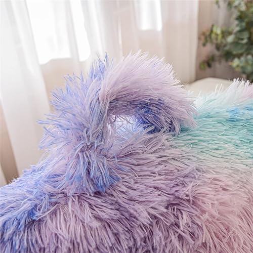 Vista 21 de Meeting Story Almohadas de lectura peludas de felpa con brazos, almohada de pelo sintético para adultos, adolescentes y niños (estándar, aguamarina)