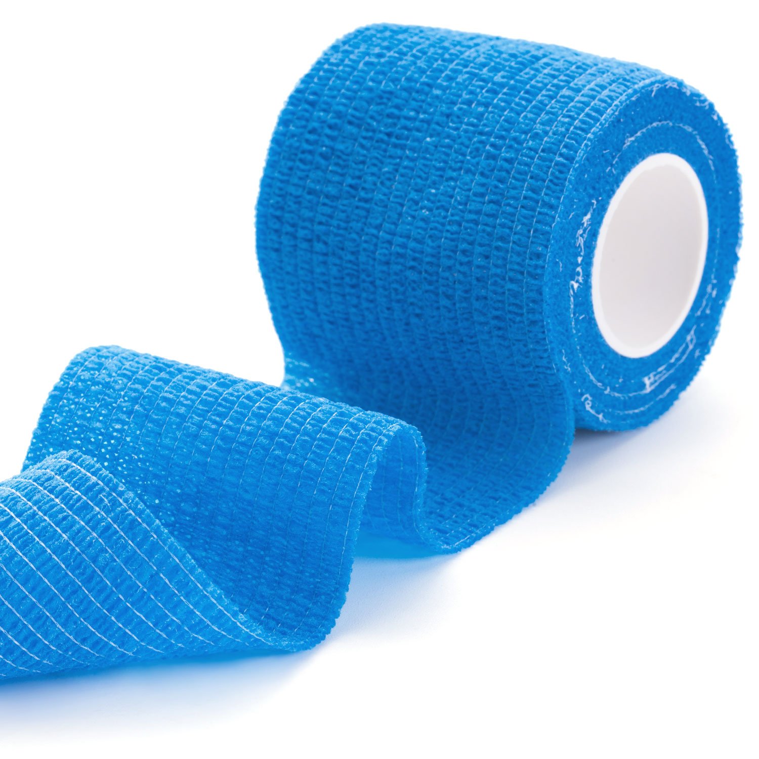24 STK 5cm X 4,5m Haftbandage Cohesive Bandage Selbsthaftende Verband Fingerpflaster Wundverband Fixierverband Tierverband Hand Reißen Wasserfest Elastische Binde Für Menschen Haustiere (Blau)