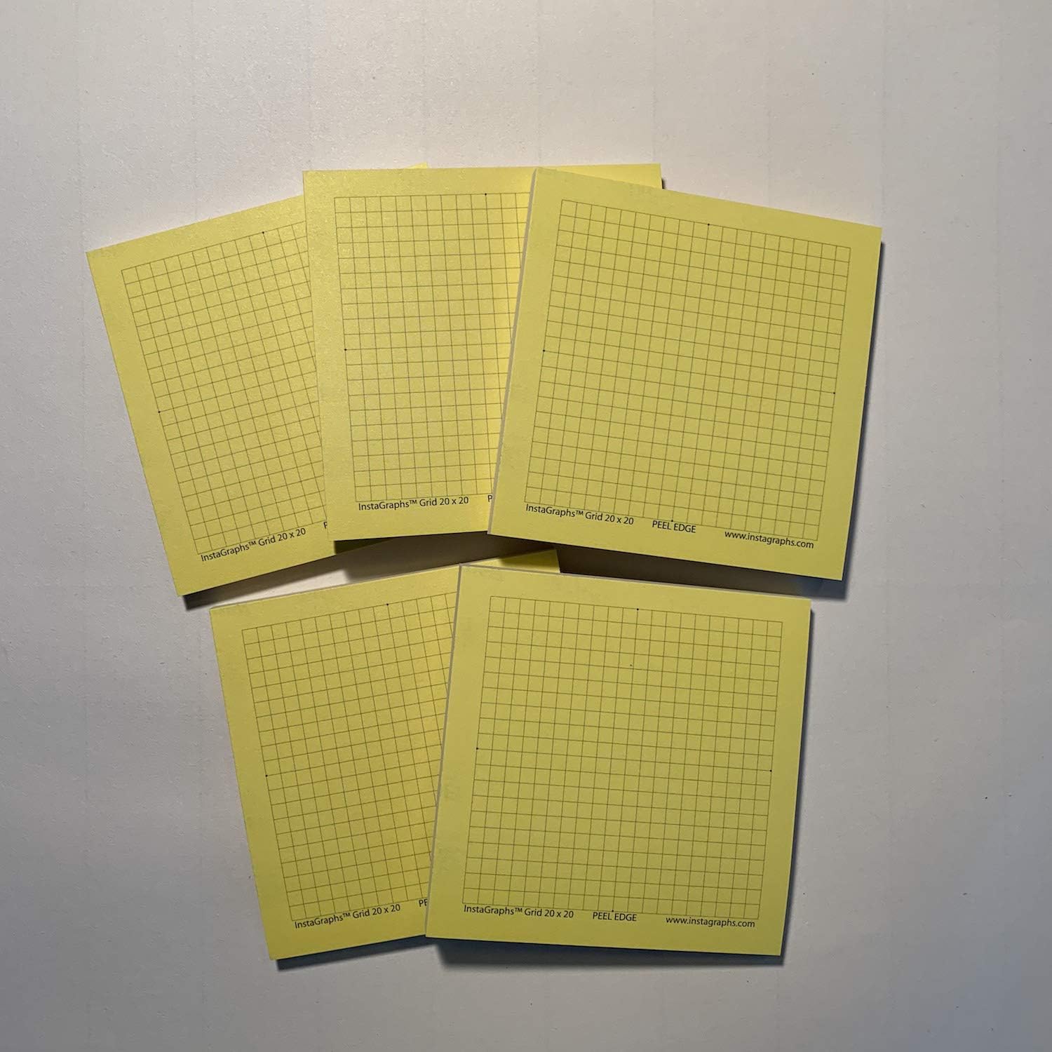 StickaGraph® 20x20 NO Axes 5 Sticky Graph Note Pads (50