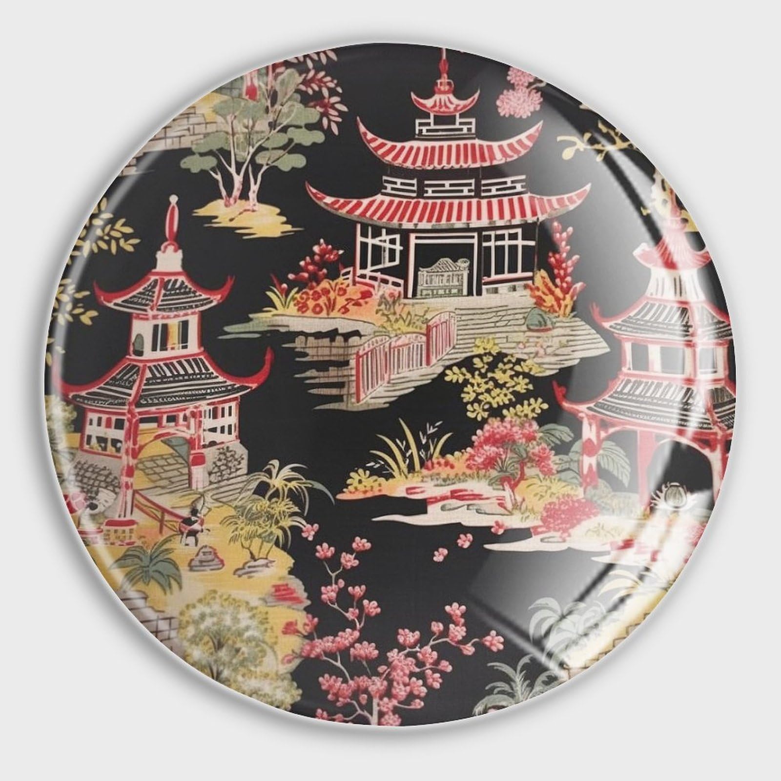 Chinoiserie Calamite da frigorifero a carbone di corallo, per lavagna, stile asiatico, in vetro, piccoli magneti bohémien, per lavagna, armadietti, lavagne, armadietti, 4 pezzi