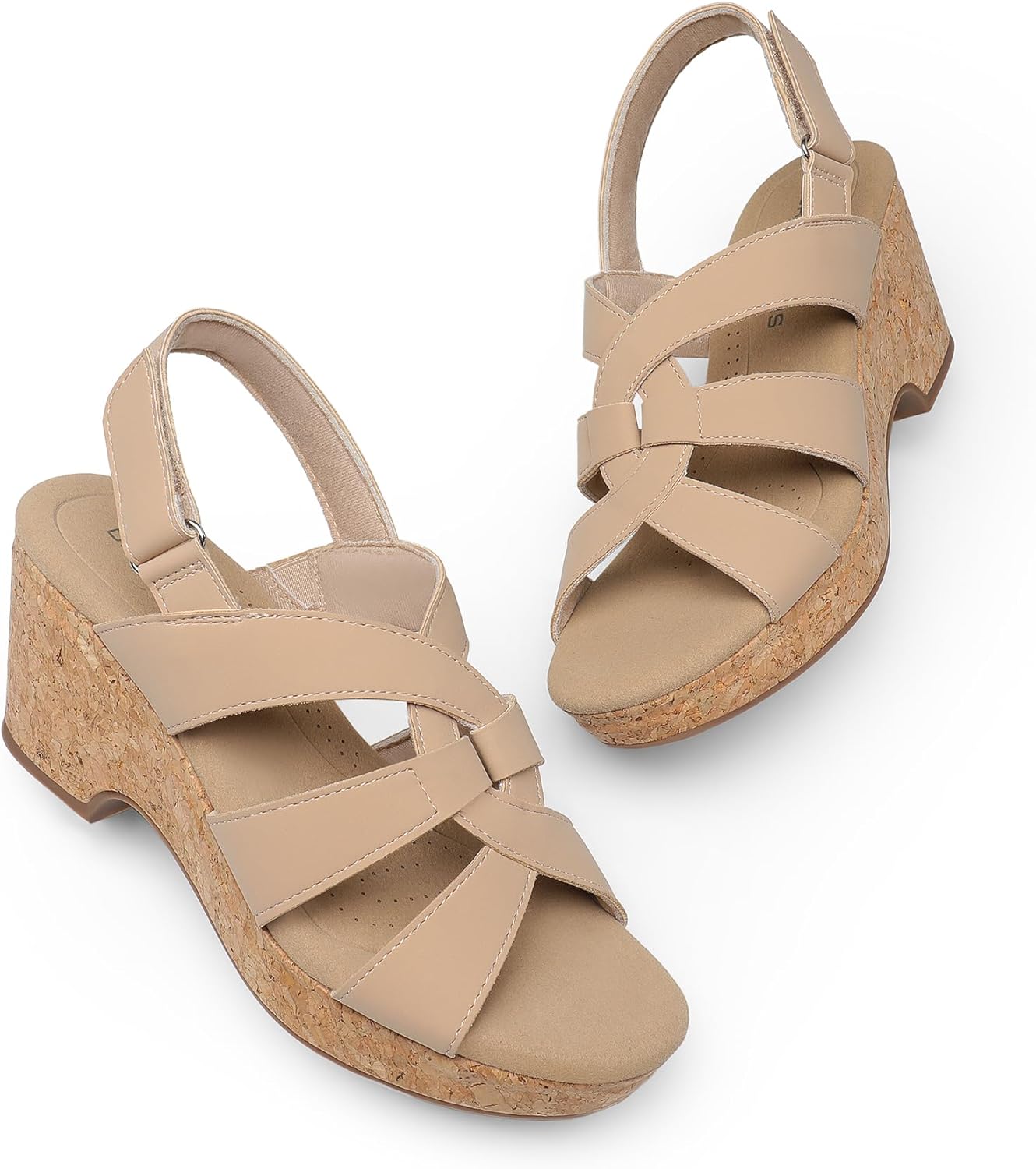 DREAM PAIRS Women's Wedge Sandals Comfortable Open Toe Platform Casual Dressy Cork Summer Dress Shoes - Image 6