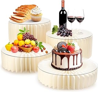 4 Pack Buffet Risers Foldable Food Display Risers Food Risers for Buffet Table Tall