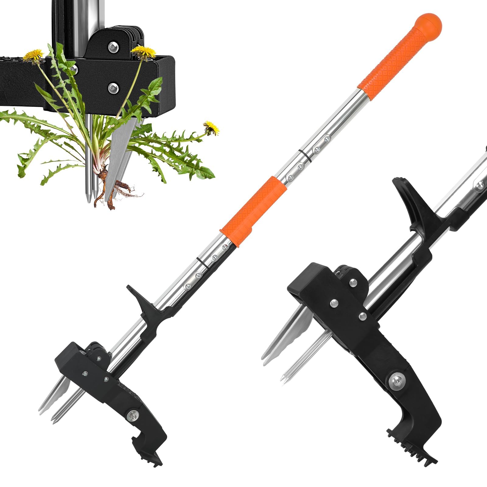 Amazon.com : SHANTRA Weed Puller Tool, 4-Claw Stand Up Weed Puller
