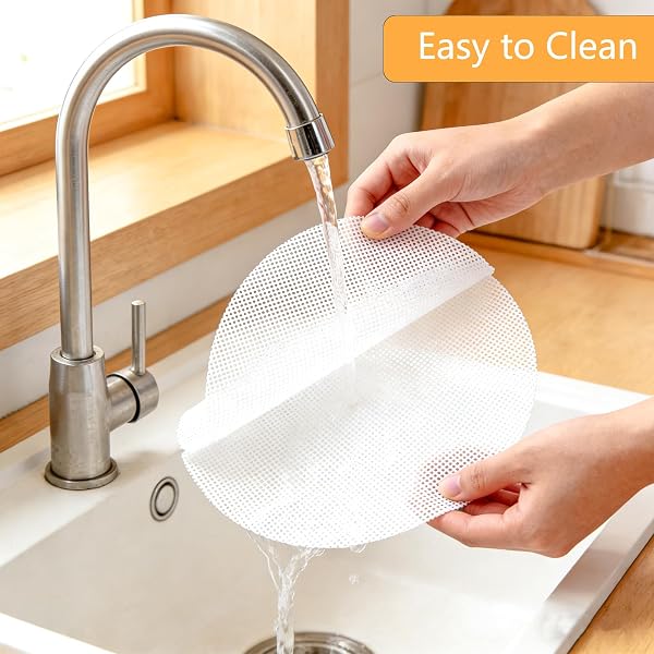 12 Pièces 32 CM Feuille de Cuisson à La Vapeur Antiadhésive Silicone Steamer Rondes Tapis Mat Pad Réutilisable de Maille Pad Cuisson Vapeur en Maille Silicone pour Cuisine pour Panier Vapeur, Cuisine - 5