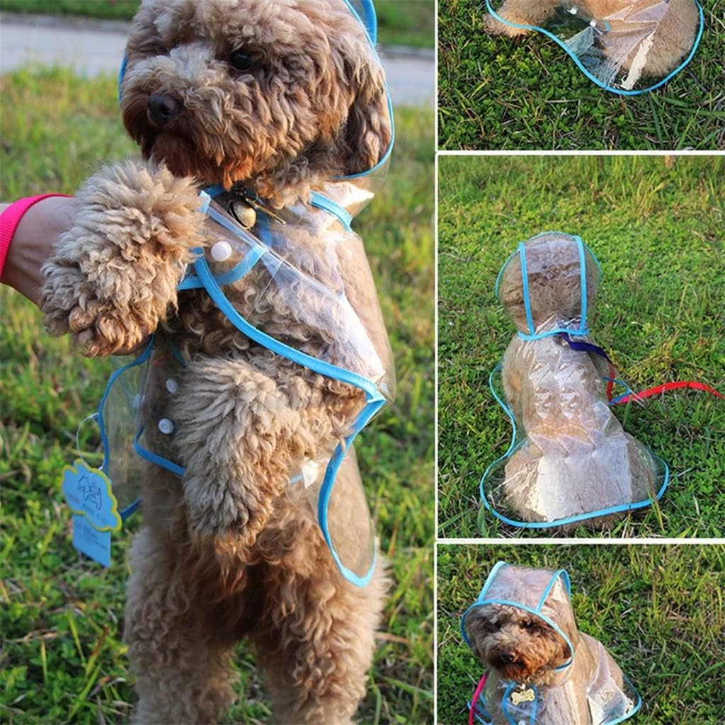 フード付き防水犬レインコート (Color : Blue, Size : L code) 【高い】