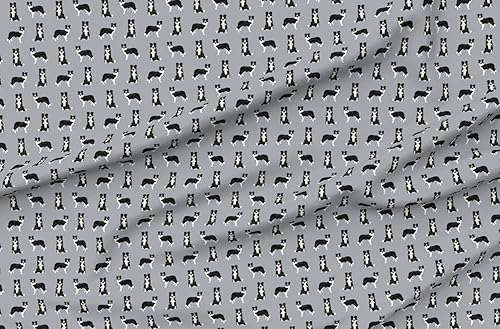 Miniatura 4 de Spoonflower Tela  Border Collie Dog Breed Pet Lovers Grey Dogs Collies Impreso en Petal Signature Tela de algodón Fat Quarter  Coser acolchado Ropa